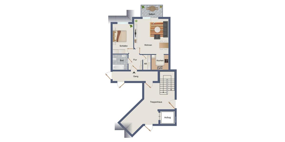 Dachgeschoßwohnung Parchim - 2 Zimmer, 46 m&sup2;, 290&euro; | Angebot:25980925