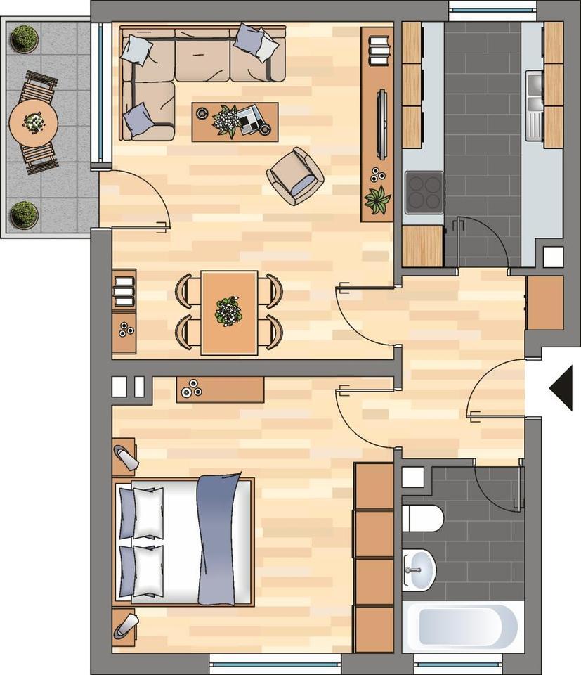 2-Zimmer-Wohnung in Mayen zimmer