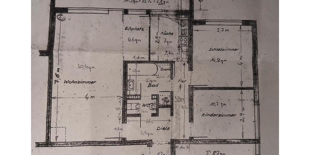 Etagenwohnung Mülheim an der Ruhr Mellinghofen - 3 Zimmer, 87 m&sup2;, 800&euro; | Angebot:25569610