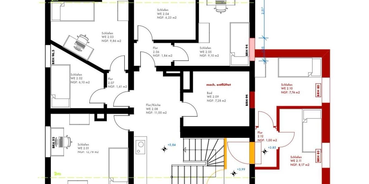 Dachgeschoßwohnung Wetzlar Dutenhofen - 8 Zimmer, 96 m&sup2;, 550&euro; | Angebot:24646358