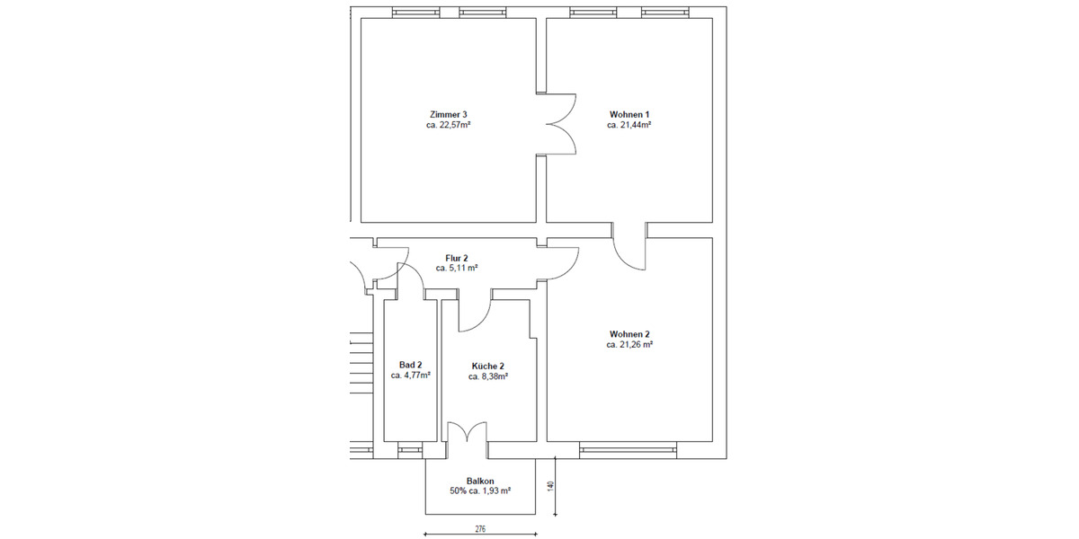 Etagenwohnung Bad Freienwalde (Oder) - 3 Zimmer, 85 m&sup2;, 760&euro; | Angebot:25932793