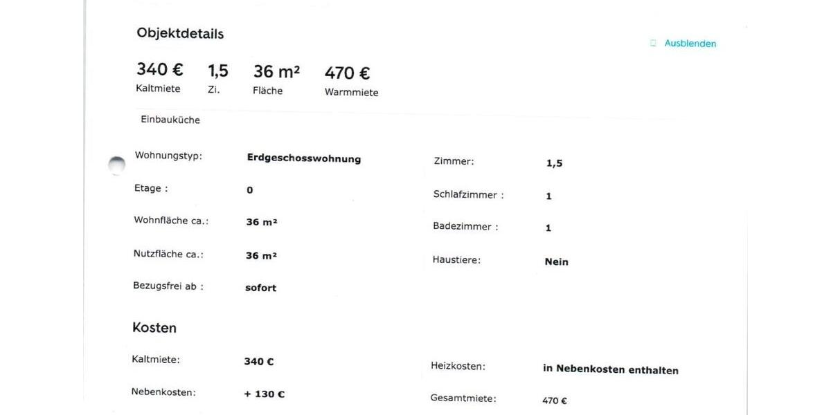 Nachmieter für meine Wohnung 1 zimmer