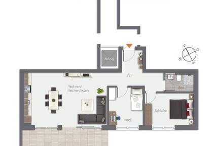 Lichtdurchflutet 3,5-Zimmer-NeubauWohnung im KfW-Effizienzhaus 40