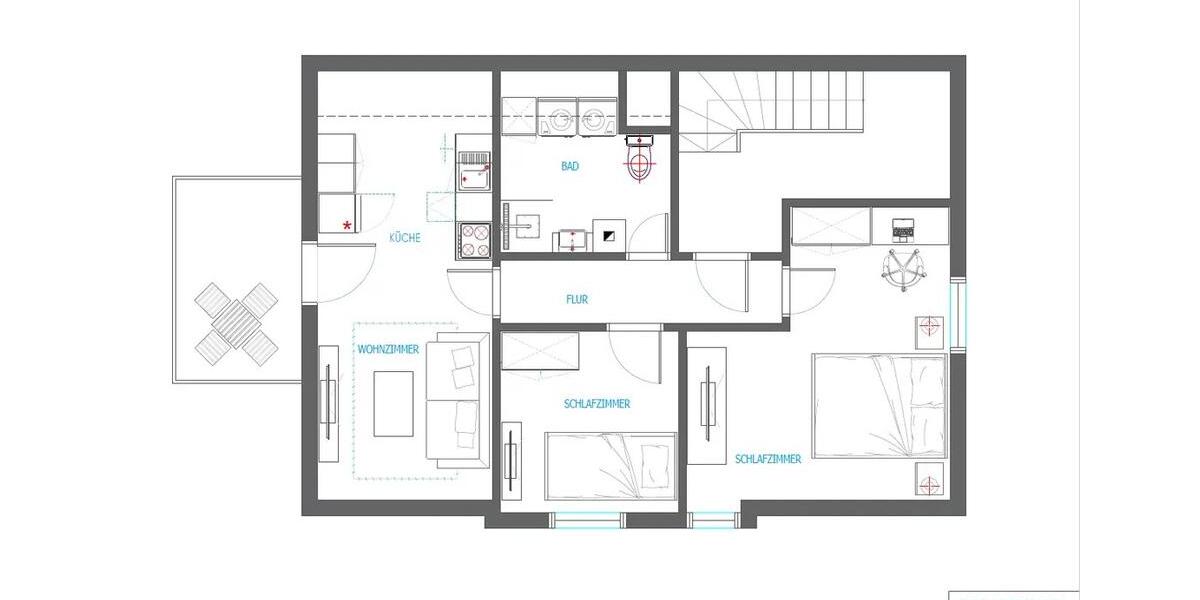 Dachgeschoßwohnung Haßmersheim - 3 Zimmer, 74 m&sup2;, 750&euro; | Angebot:26690356