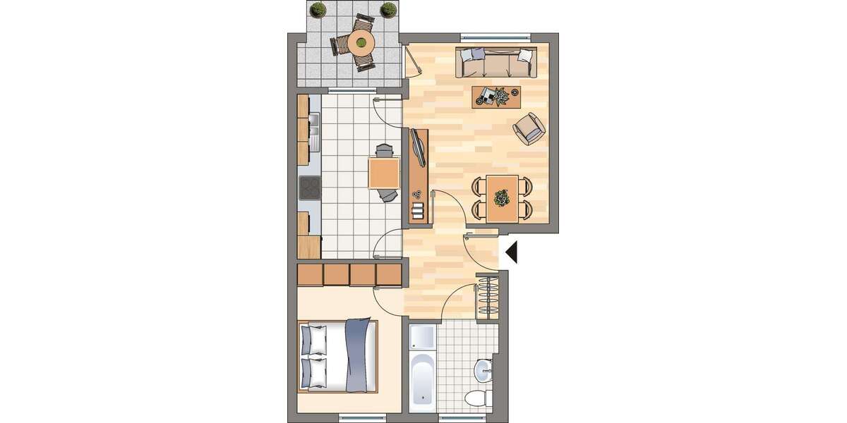 Etagenwohnung Dortmund Schüren - 2 Zimmer, 62 m&sup2;, 568&euro; | Angebot:27286318
