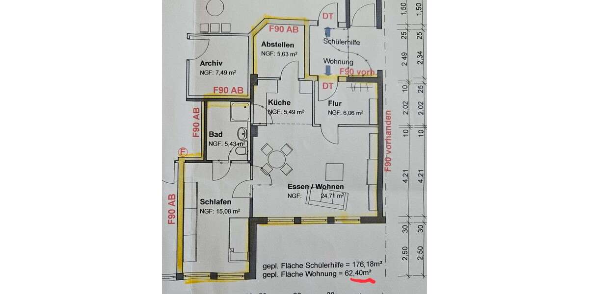 Etagenwohnung Wermelskirchen - 1 Zimmer, 62 m&sup2;, 620&euro; | Angebot:24848381