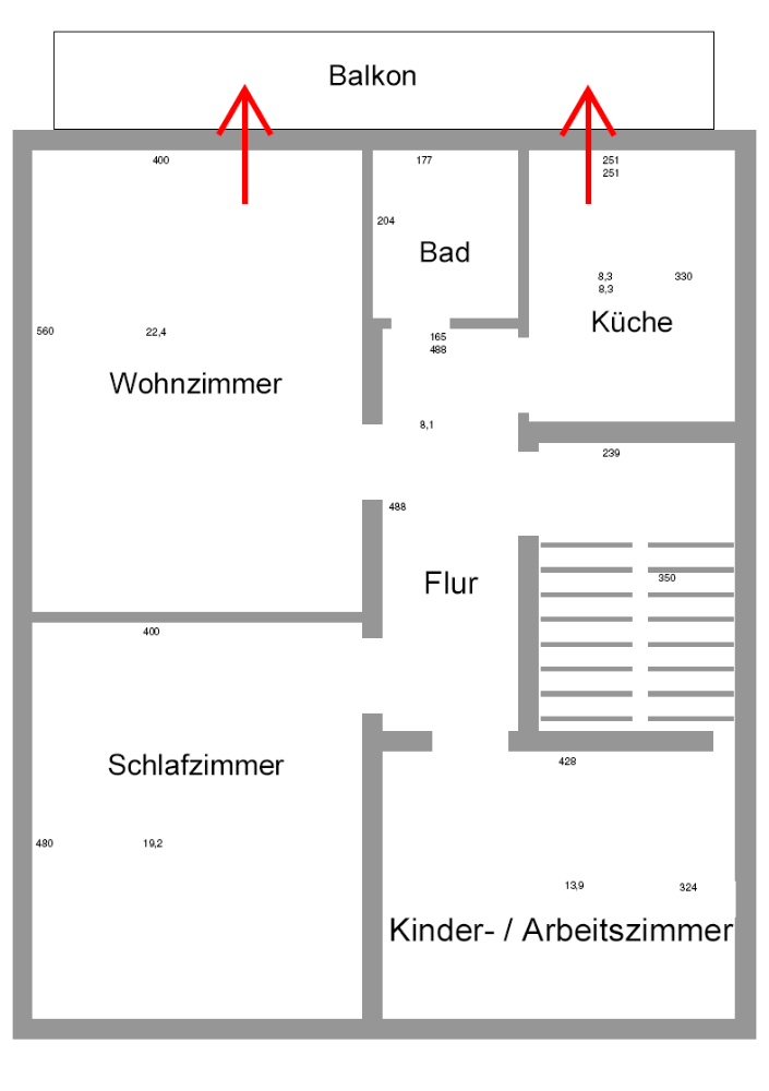 3 ZKBB* tgl. Wannenbad* max. 1-3 Pers.Süd-West-Balkon* Markise* tgl.-Wannenbad* Sat* Pfungstadt