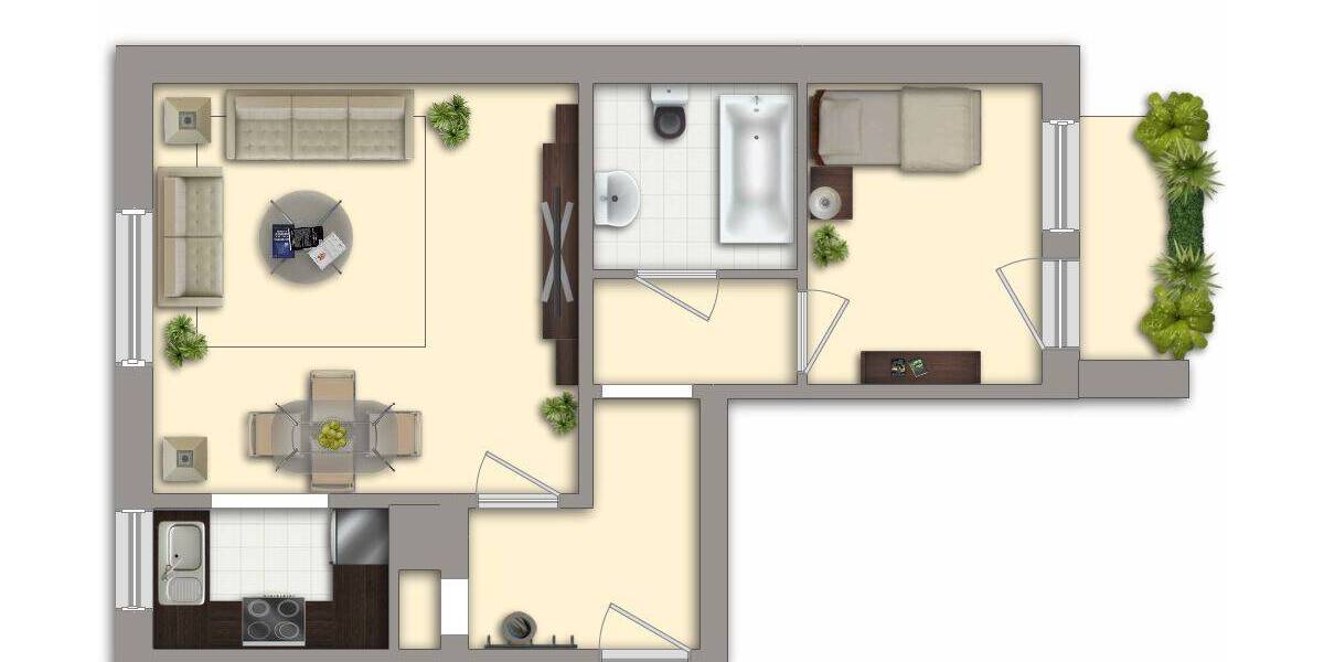 Etagenwohnung Chemnitz Kaßberg - 2 Zimmer, 44 m&sup2;, 265&euro; | Angebot:26156222