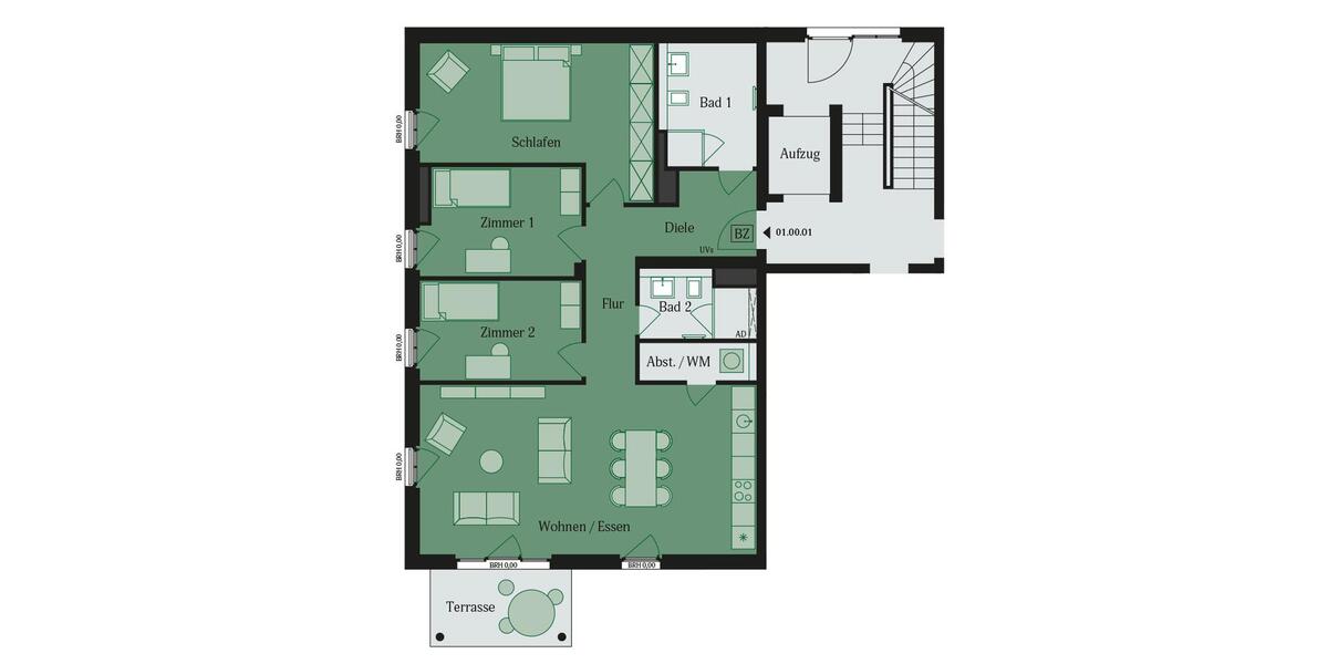 Erdgeschoßwohnung Mühlheim am Main - 4 Zimmer, 113 m&sup2;, 1.650&euro; | Angebot:26004726