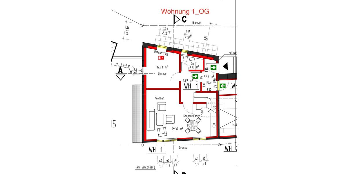 Erdgeschoßwohnung Gemünden (Felda) - 3 Zimmer, 86 m&sup2;, 860&euro; | Angebot:24644112