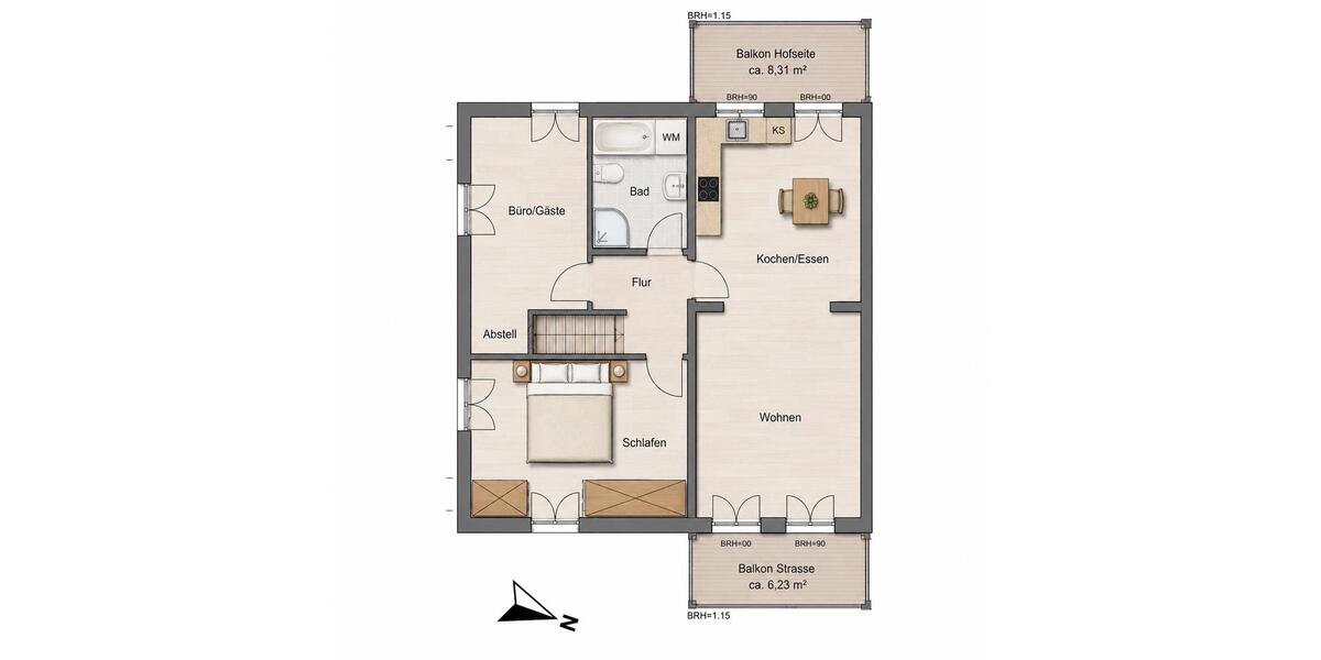 Etagenwohnung Sellin - 2 Zimmer, 84 m&sup2;, 1.176&euro; | Angebot:26589382