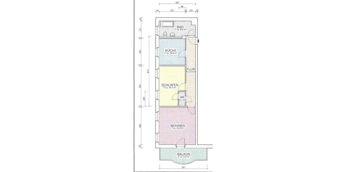 Etagenwohnung Döbeln - 2 Zimmer, 71 m&sup2;, 319&euro; | Angebot:26841874