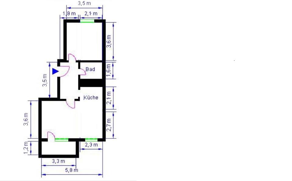 Etagenwohnung Magdeburg Großer Silberberg - 2 Zimmer, 47 m&sup2;, 351&euro; | Angebot:26003370