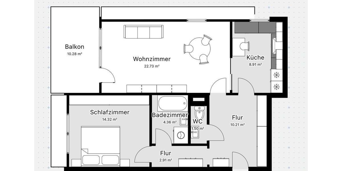 Etagenwohnung Kempten (Allgäu) - 2 Zimmer, 74 m&sup2;, 1.190&euro; | Angebot:26677607
