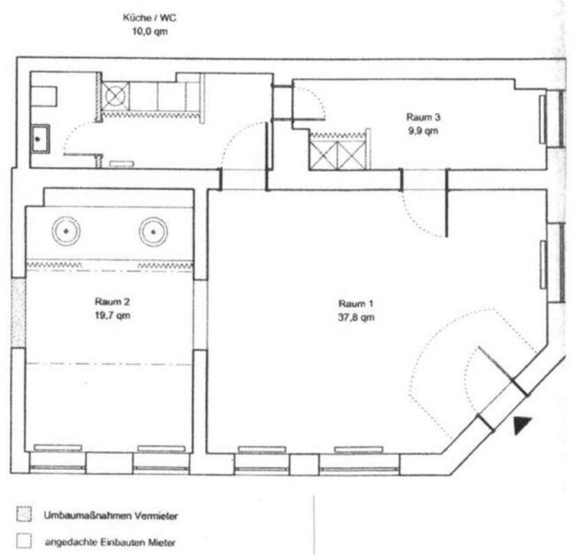 Erweiterung möglich! Büro- Praxiseinheit mit 77m² im Waldstraßenviertel! 3 zimmer