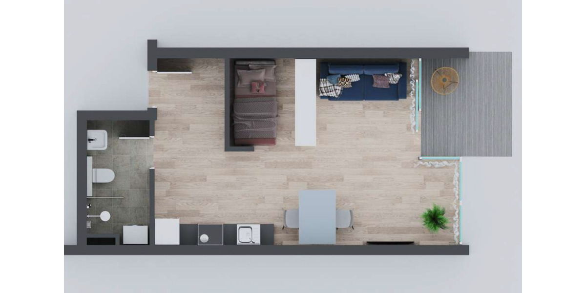 Etagenwohnung Offenbach am Main - 1 Zimmer, 42 m&sup2;, 895&euro; | Angebot:24606063