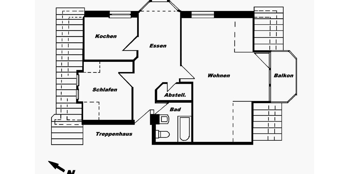 Dachgeschoßwohnung Stade - 2.5 Zimmer, 66 m&sup2;, 595&euro; | Angebot:26538416