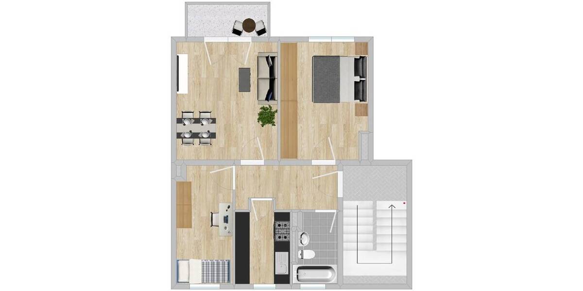 Etagenwohnung Riesa Gröba - 3 Zimmer, 60 m&sup2;, 362&euro; | Angebot:26753193
