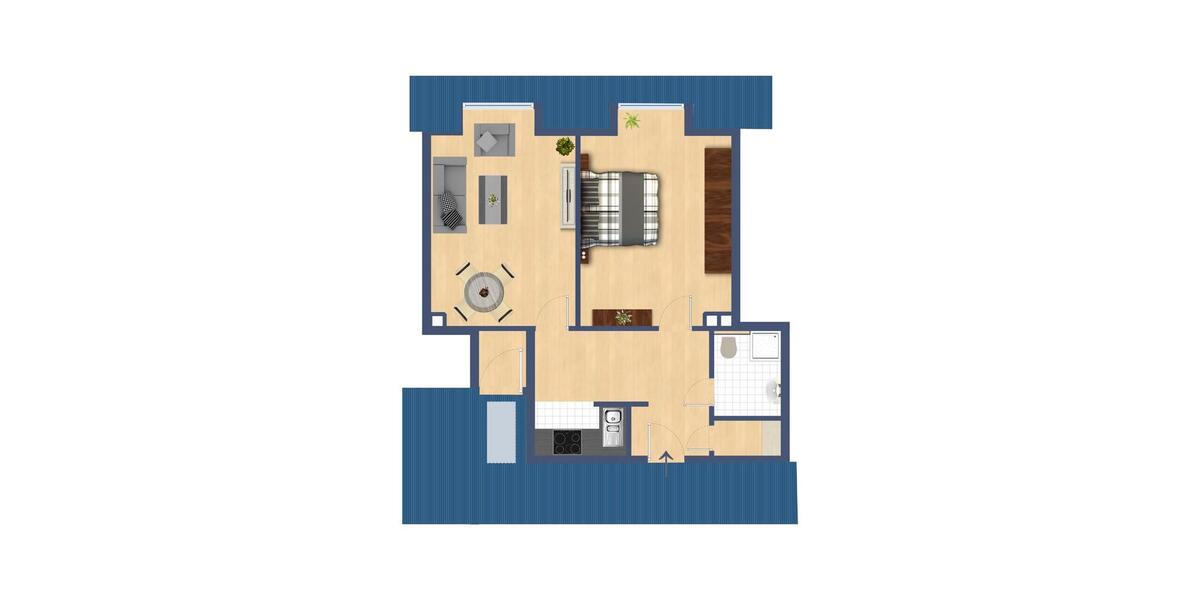 Dachgeschoßwohnung Mainz Mombach - 2 Zimmer, 52 m&sup2;, 1.100&euro; | Angebot:26483827