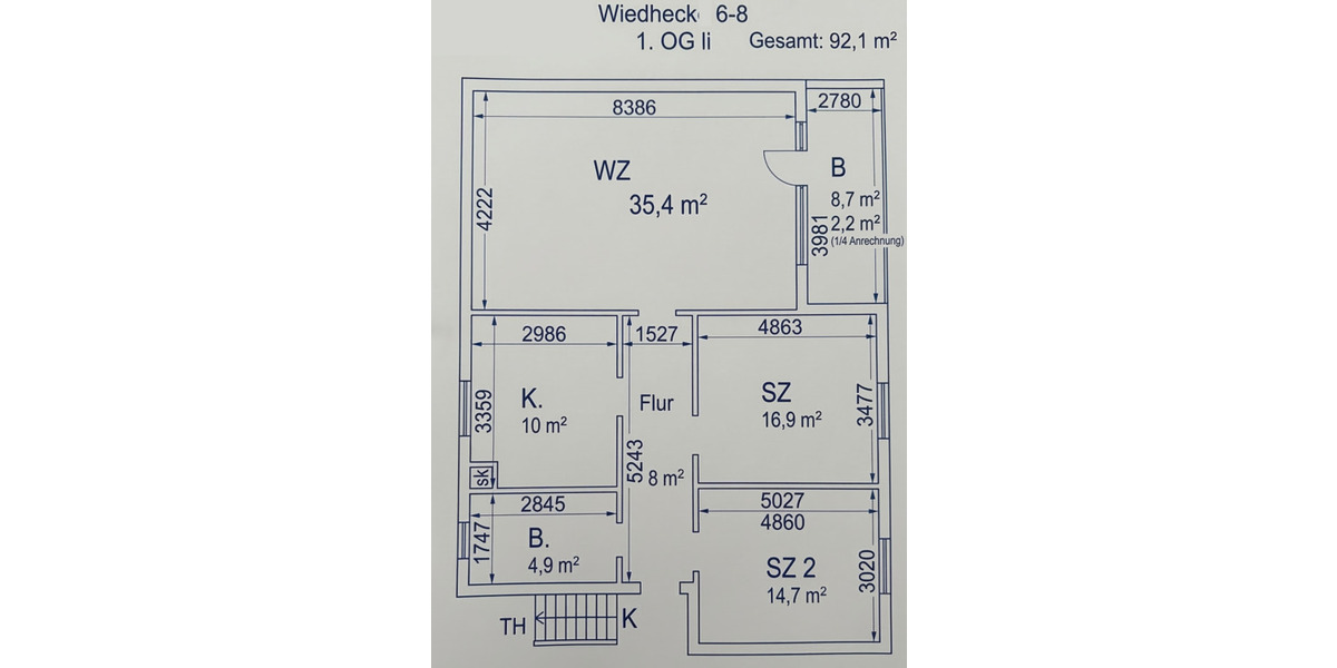 Etagenwohnung Saarbrücken Brebach-Fechingen - 3 Zimmer, 94 m&sup2;, 700&euro; | Angebot:26092634