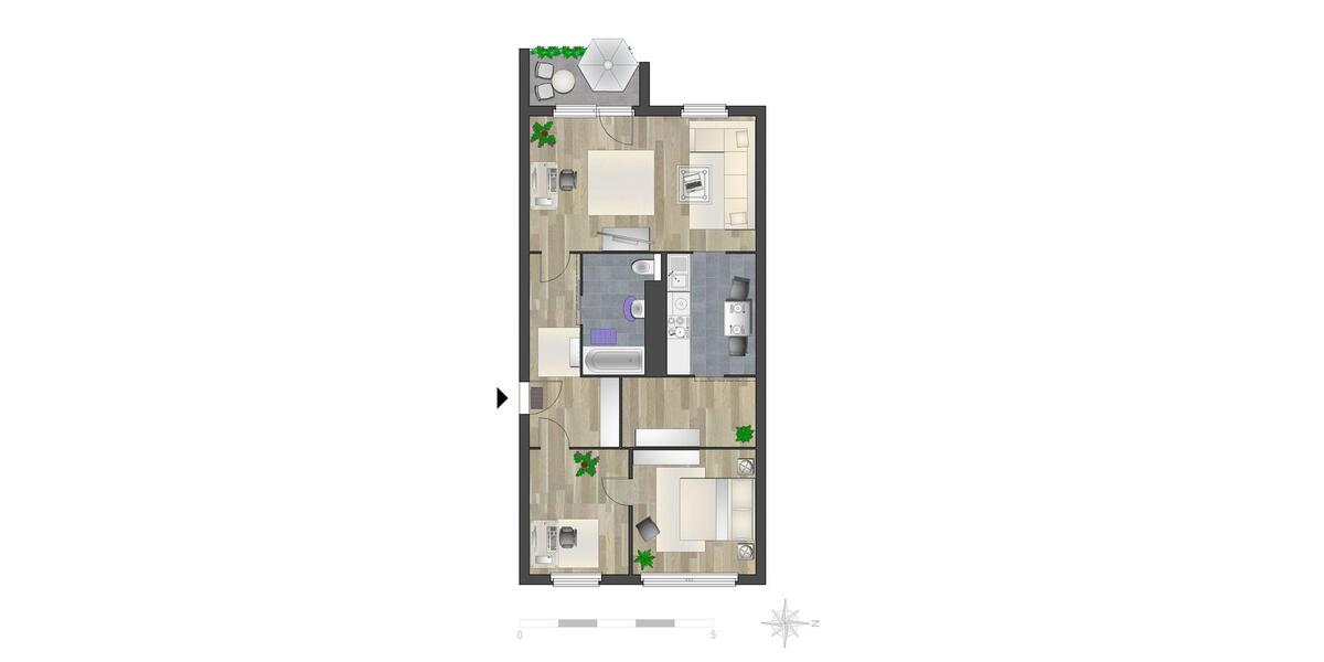 Erdgeschoßwohnung Chemnitz Altendorf - 3 Zimmer, 65 m&sup2;, 436&euro; | Angebot:26682240