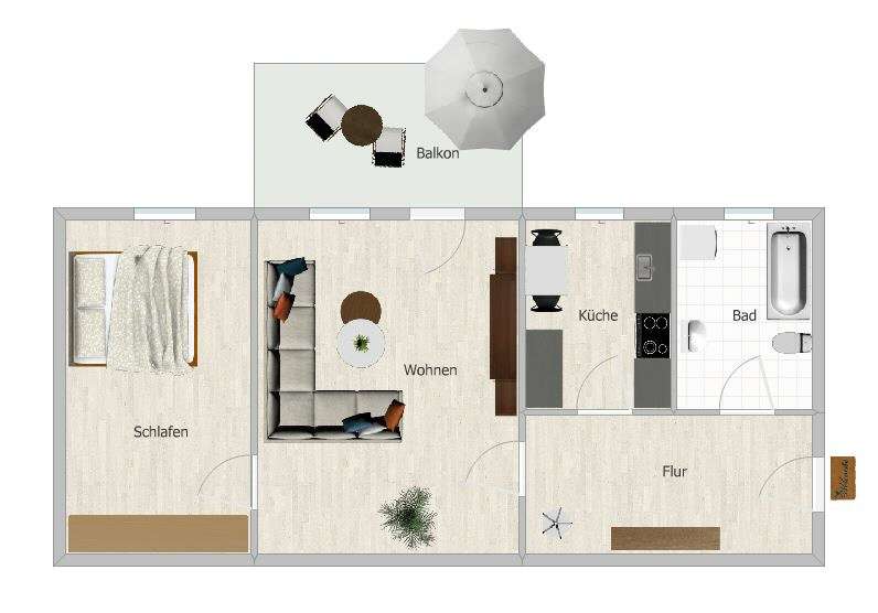 Etagenwohnung Crimmitschau - 2 Zimmer, 65 m&sup2;, 360&euro; | Angebot:25235701