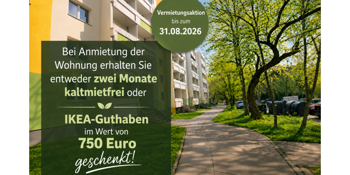 Etagenwohnung Halle (Saale) Neustadt - 3 Zimmer, 59 m&sup2;, 430&euro; | Angebot:27070165