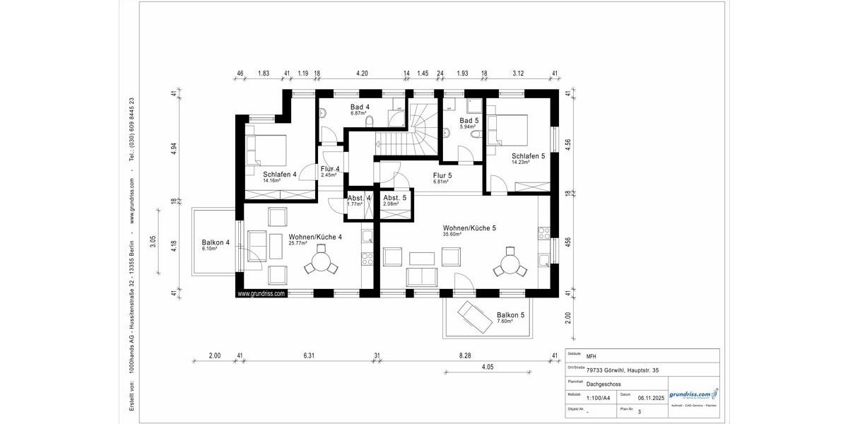 Neuwertige Dachgeschosswohnung mit hohen Decken | Balkon und Stellplatz 2 zimmer