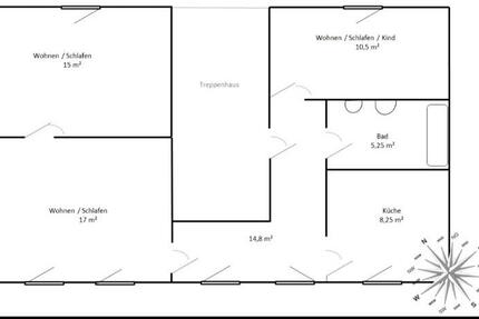 Wohnung Zeitz - 6 Zimmer, 63 m&sup2;, 373&euro; | Angebot:24562258