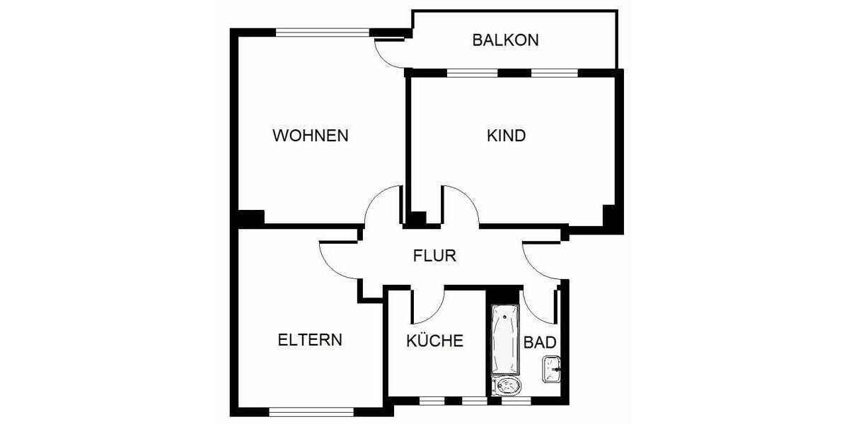 Erdgeschoßwohnung Essen Stadtbezirk VI - 3.5 Zimmer, 66 m&sup2;, 689&euro; | Angebot:26648411