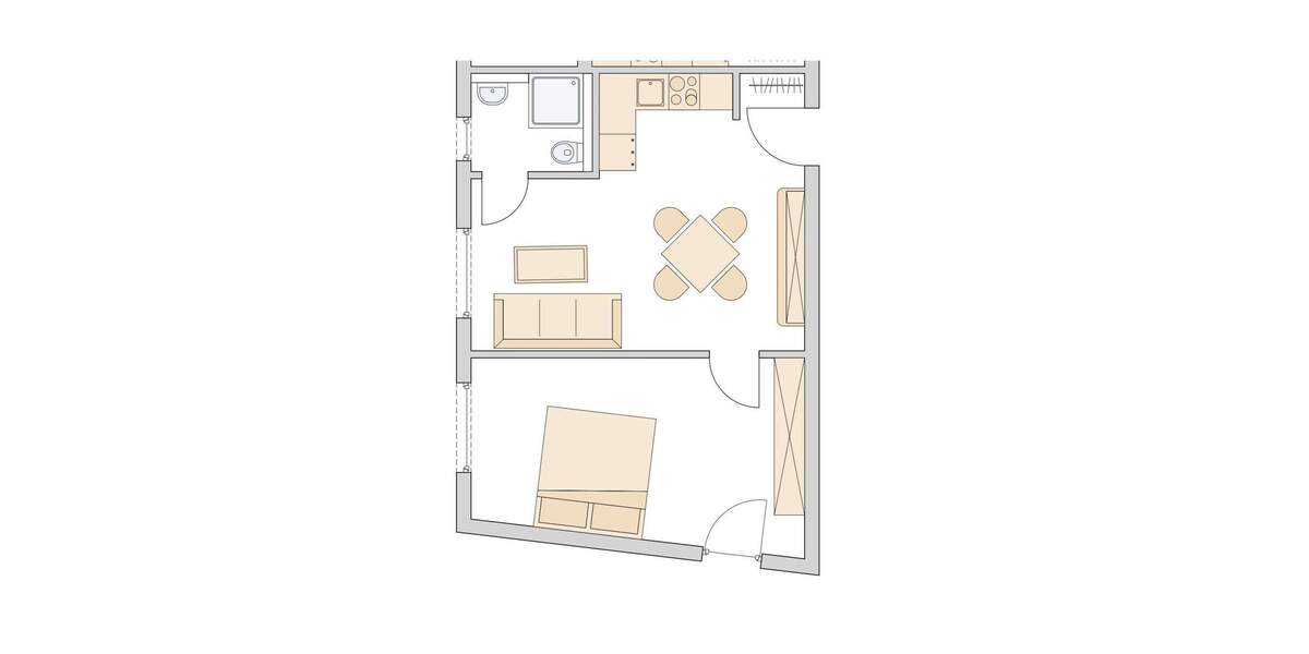 Etagenwohnung Viereth-Trunstadt Viereth - 2 Zimmer, 43 m&sup2;, 450&euro; | Angebot:23945485