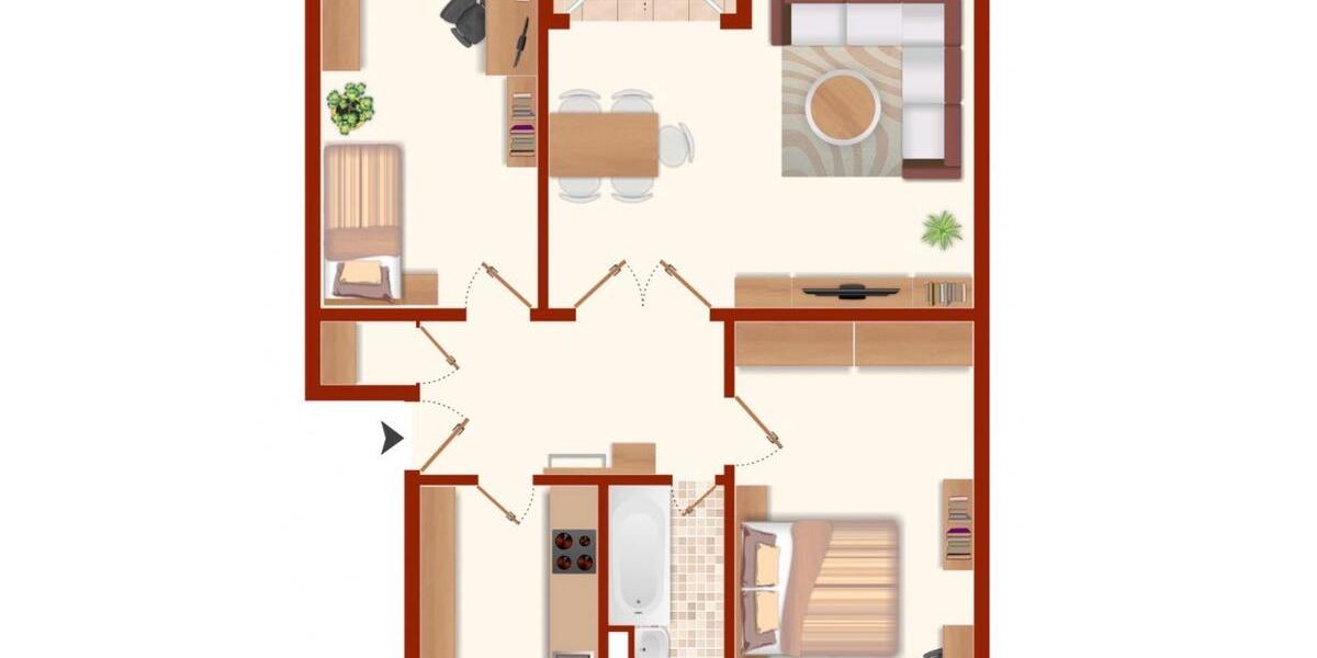 Etagenwohnung Bremen Osterholz - 3 Zimmer, 68 m&sup2;, 800&euro; | Angebot:25111501