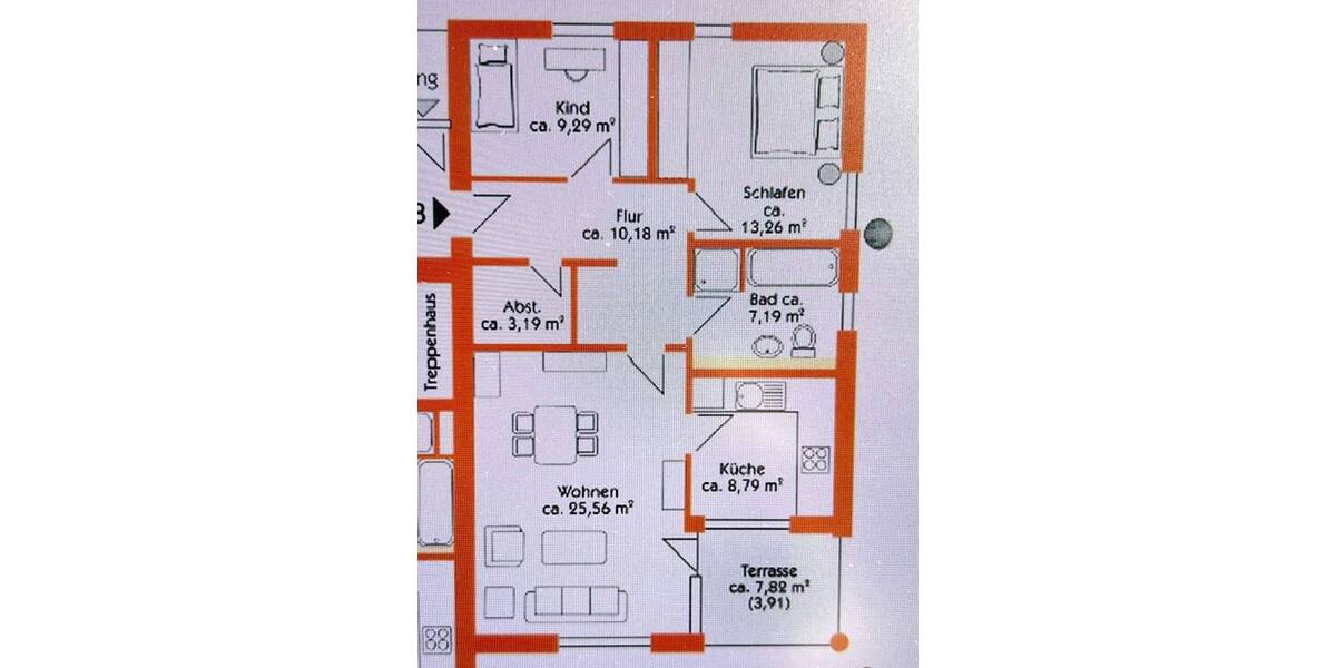 Etagenwohnung Wismar Dargetzow - 3 Zimmer, 81 m&sup2;, 975&euro; | Angebot:26778274