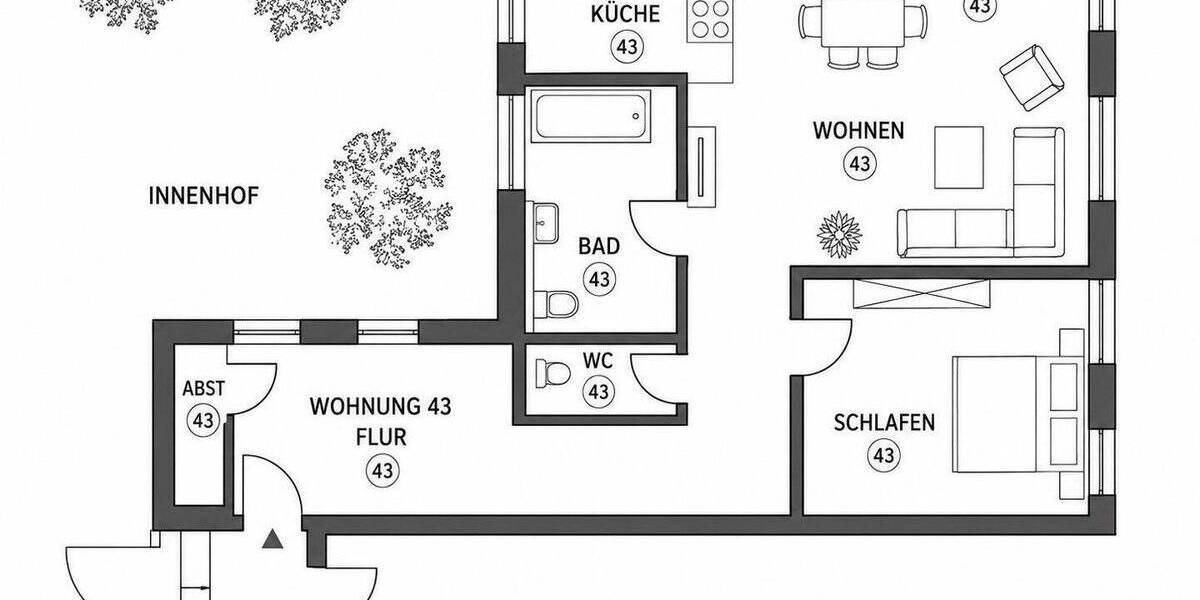 Etagenwohnung Albstadt-Tailfingen Tailfingen - 2 Zimmer, 83 m&sup2;, 695&euro; | Angebot:26929335
