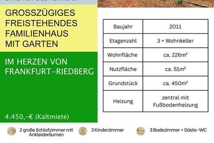 Haus Frankfurt am Main Kalbach - 11 Zimmer, 226 m&sup2;, 4.450&euro; | Angebot:25880624