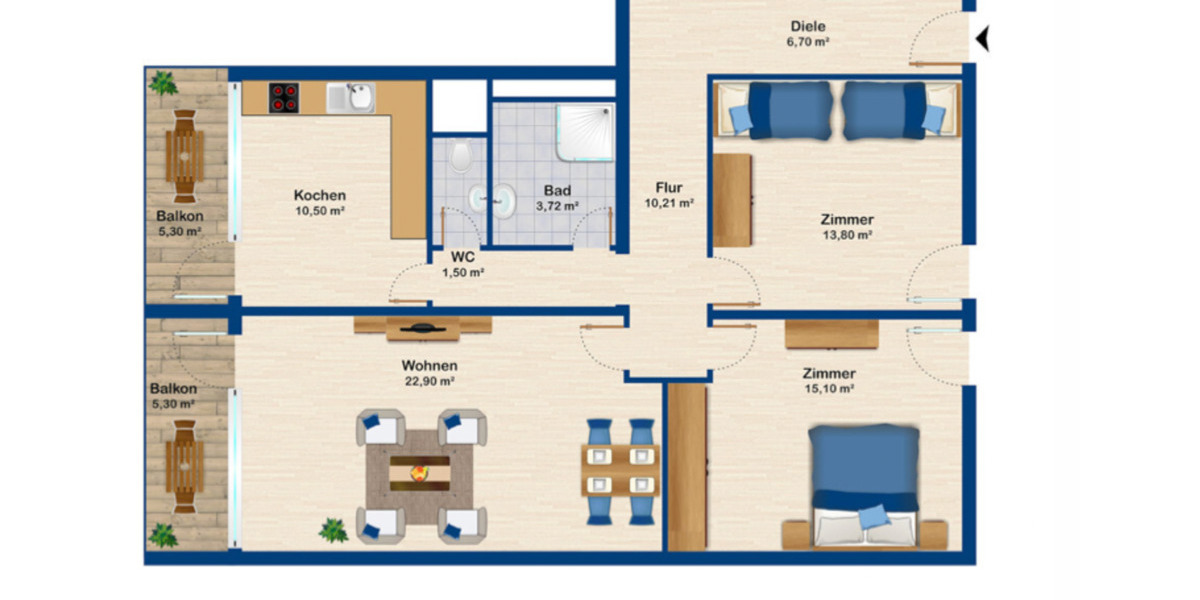 Etagenwohnung Kempten (Allgäu) Auf dem Lindenberg - 14 Zimmer, 90 m&sup2;, 415&euro; | Angebot:25023004