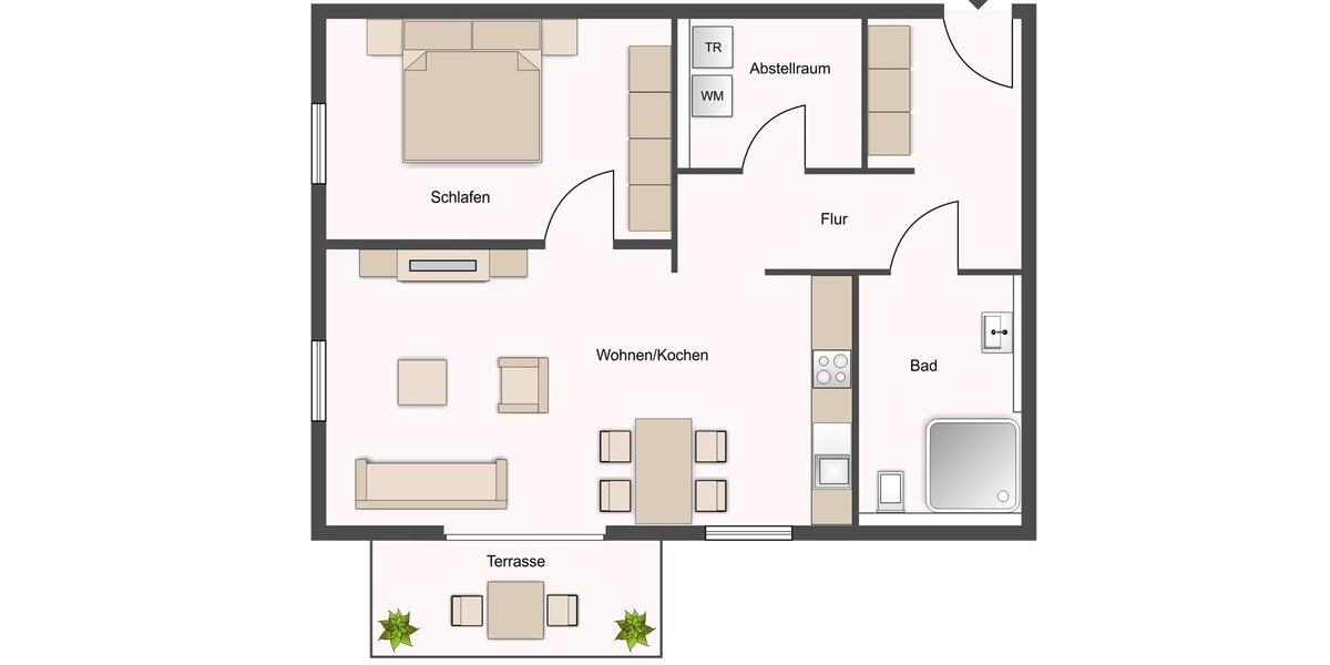 Erdgeschoßwohnung Hechthausen - 2 Zimmer, 65 m&sup2;, 700&euro; | Angebot:26491376
