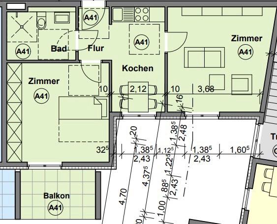 Etagenwohnung Idstein - 2 Zimmer, 54 m&sup2;, 420&euro; | Angebot:25607087