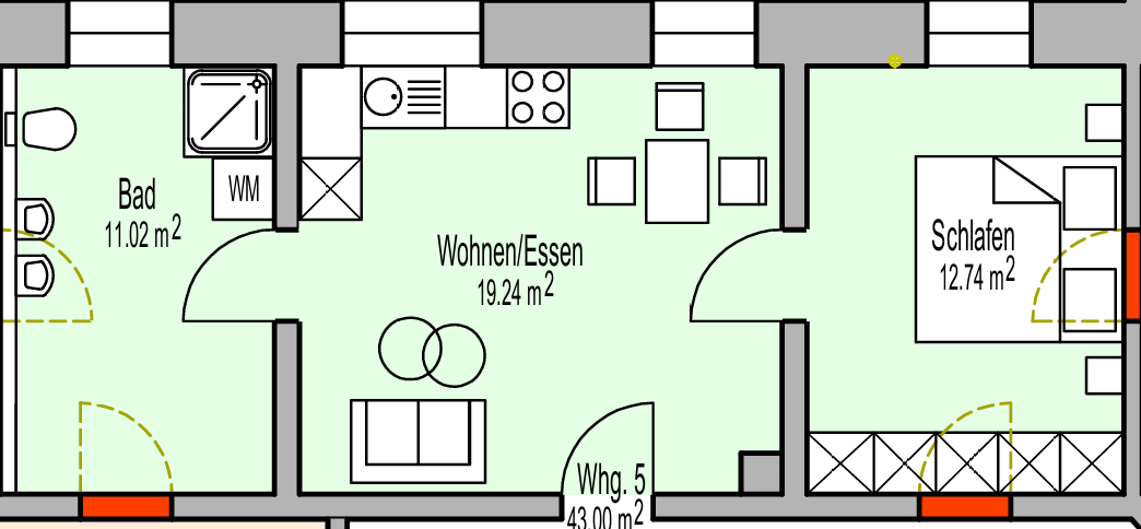 Etagenwohnung Bad Mergentheim - 2 Zimmer, 43 m&sup2;, 596&euro; | Angebot:26697491