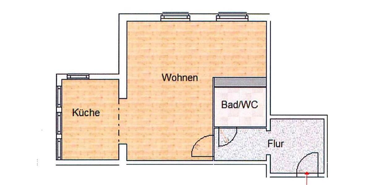 Etagenwohnung Frankenberg (Sachsen) - 1 Zimmer, 51 m&sup2;, 257&euro; | Angebot:26562168