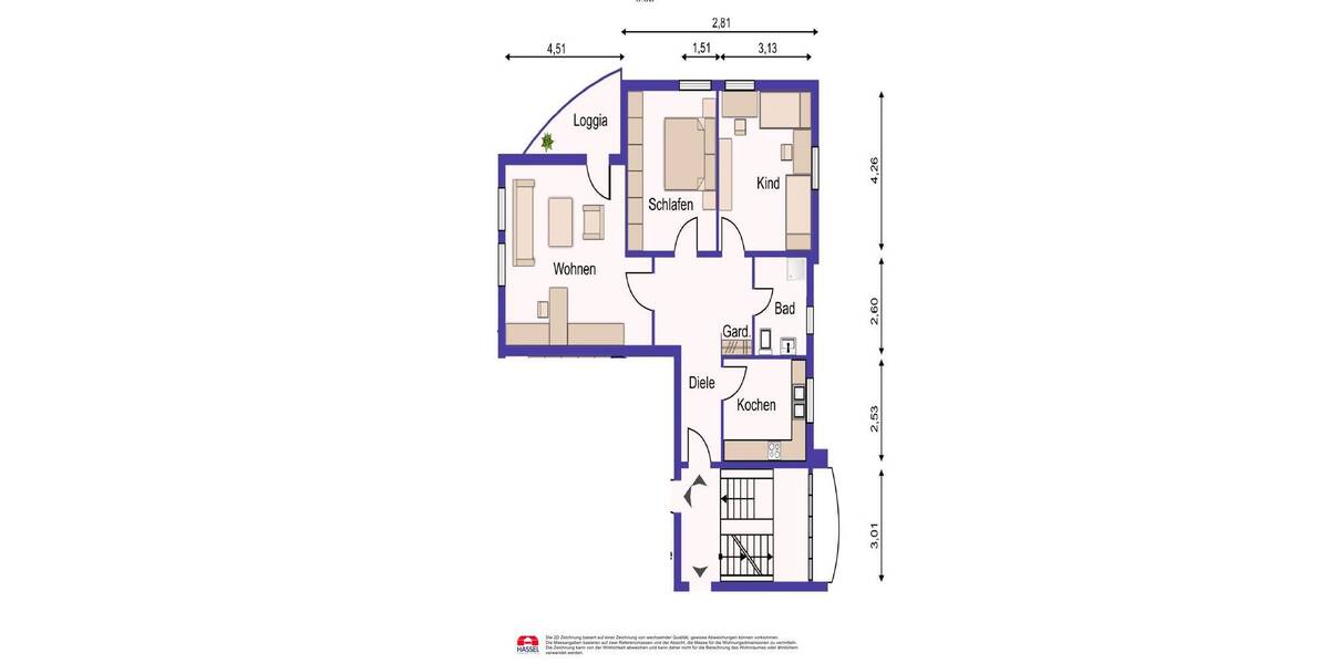 Etagenwohnung Zülpich Hoven - 3 Zimmer, 79 m&sup2;, 800&euro; | Angebot:26819765
