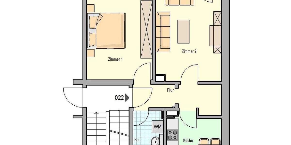 Etagenwohnung Oschatz - 2 Zimmer, 53 m&sup2;, 315&euro; | Angebot:24789336