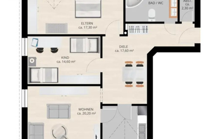 Große 3-Zimmer Wohnung mit Abstellraum zimmer