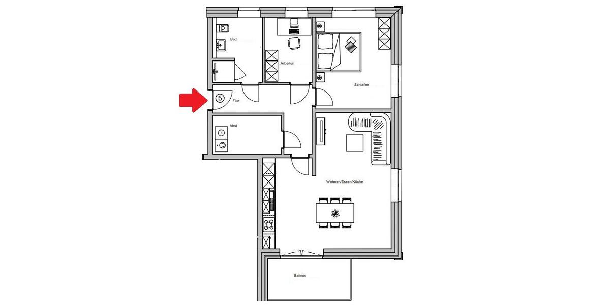 Etagenwohnung Edewecht - 3 Zimmer, 82 m&sup2;, 1.000&euro; | Angebot:25874262