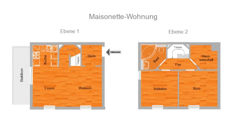 Luxuriöse - SINGLE-Wohnung - MÖBLIERT + VOLL AUSGESTATTET