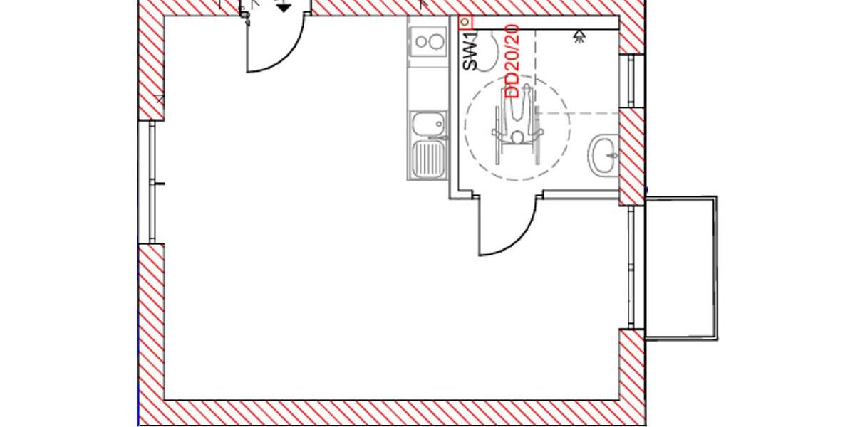 Erdgeschoßwohnung Gießen Wieseck - 1 Zimmer, 37 m&sup2;, 600&euro; | Angebot:26443572