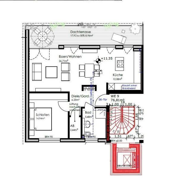 Moderne Penthouse-Wohnung - Aufzug und Fußbodenheizung über Erdwärme zimmer