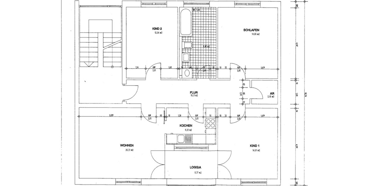 Etagenwohnung Nordhausen - 4 Zimmer, 89 m&sup2;, 541&euro; | Angebot:25440867