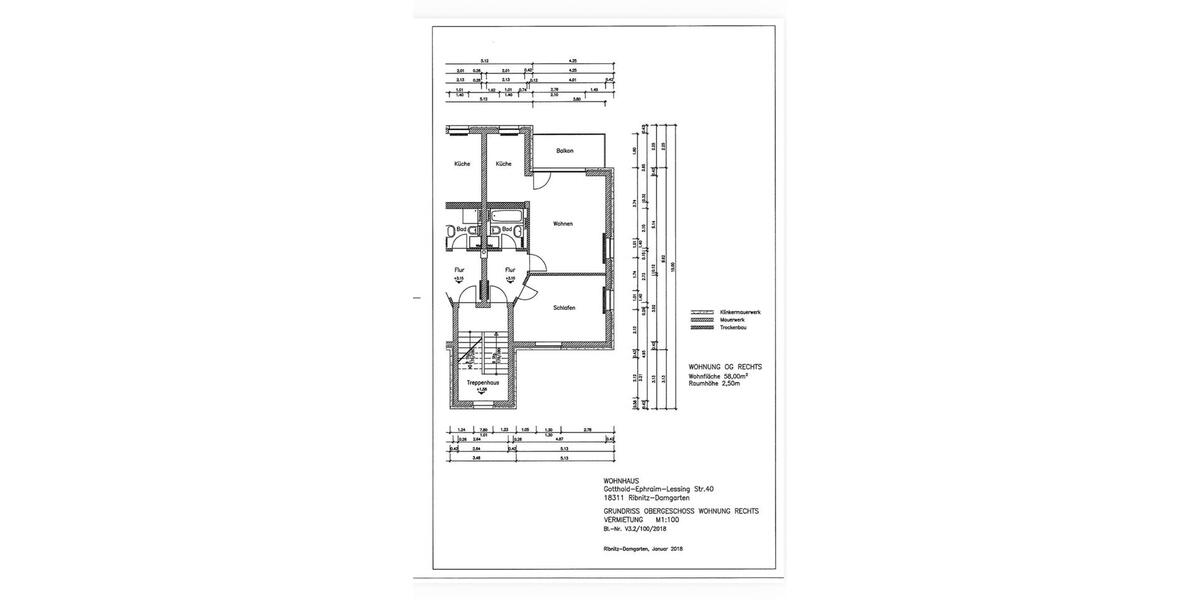 Etagenwohnung Ribnitz-Damgarten Damgarten - 2 Zimmer, 58 m&sup2;, 522&euro; | Angebot:26614787