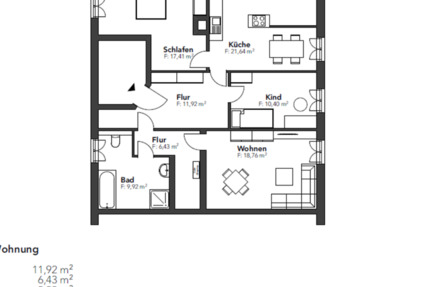Wohnung Mügeln - 3 Zimmer, 96 m&sup2;, 530&euro; | Angebot:24389831
